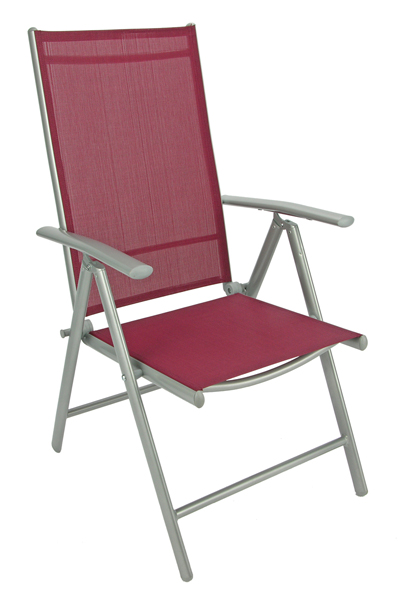 Aluminium-Klappstuhl, silberner Rahmen u