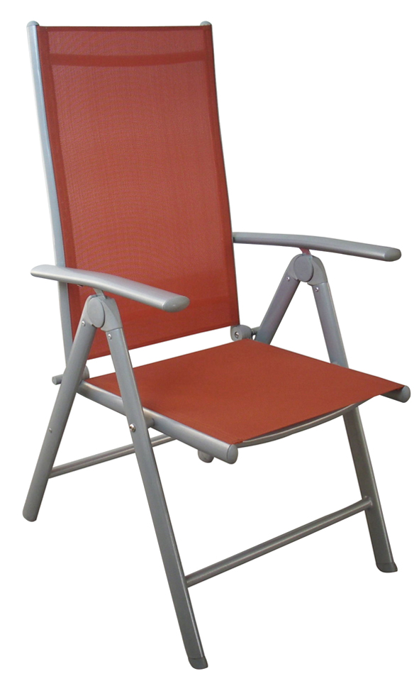 Aluminium-Klappstuhl, silberner Rahmen u