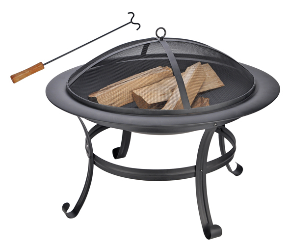 Feuerstelle aus Stahl, mit Funkenschutz