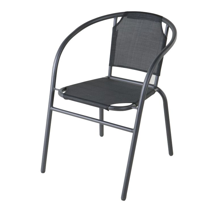 Stapelstuhl mit Textilener Rückenlehne