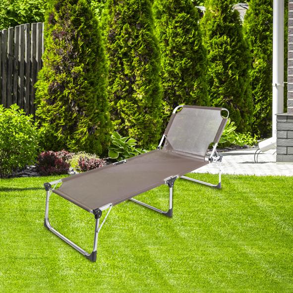 Dreibeinliege / Sonnenliege, XXL,  taupe
