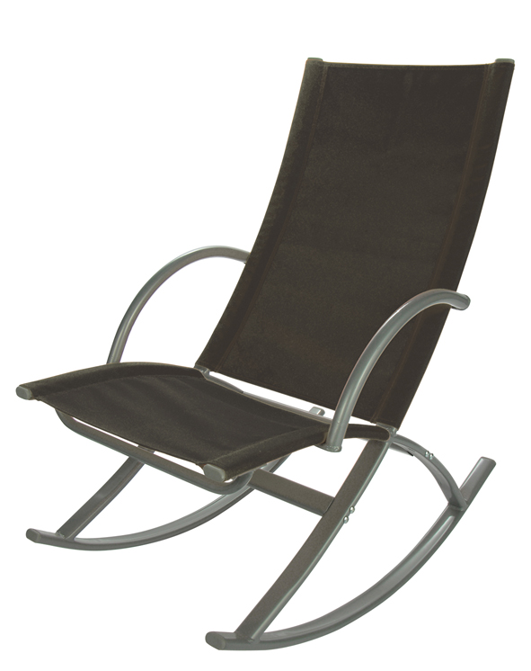 Schaukelstuhl mit Stahlrahmen und