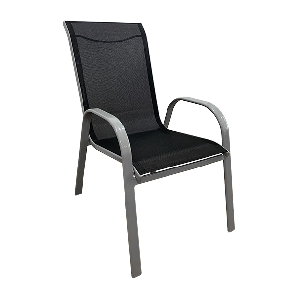 Stapelstuhl aus Aluminium, Rahmen in silber