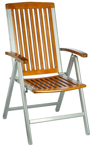 Klappstuhl aus Holz mit Alurahmen