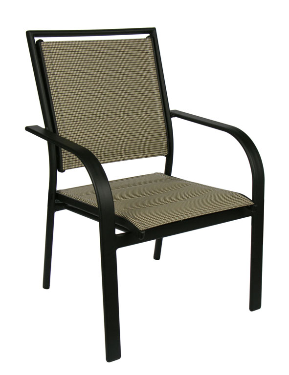 Gartenstuhl mit Polsterung unter dem