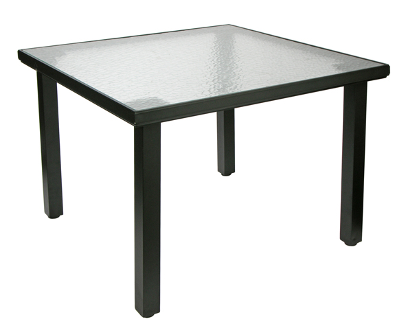 Aluminiumtisch mit Glasplatte