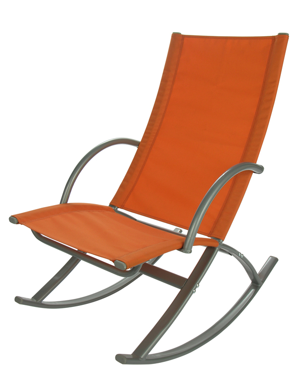 Schaukelstuhl mit Stahlrahmen und