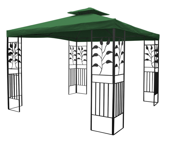 Pavillon mit Ranken und grünem Dach