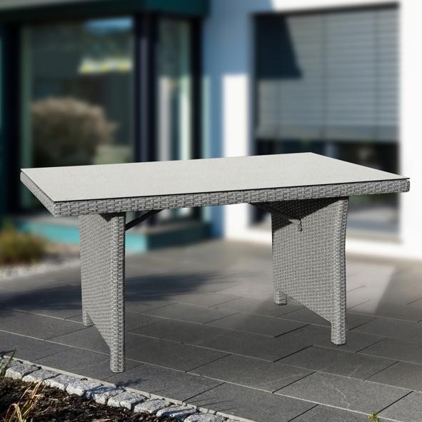 Aluminium/Rattan Gartentisch