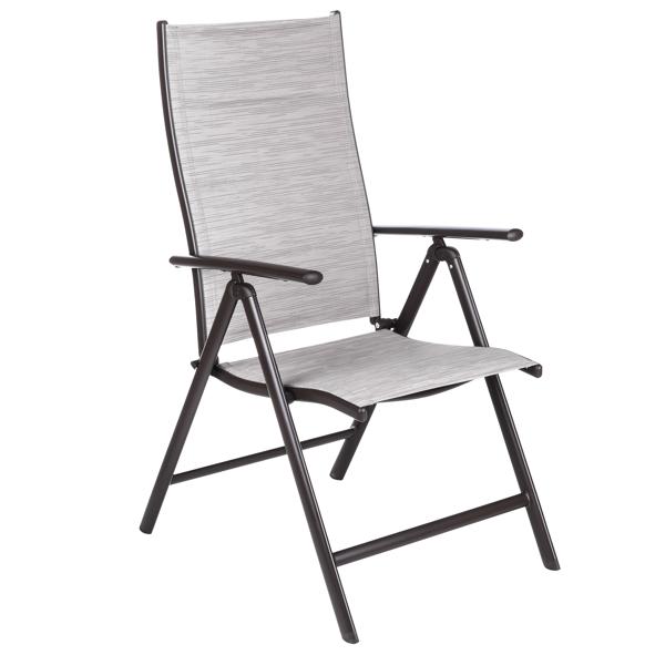 Klappstuhl aus Aluminium, Rahmen in schwarz