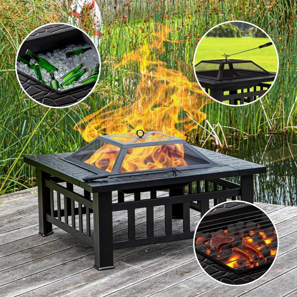 Feuerstelle mit Steinoptik