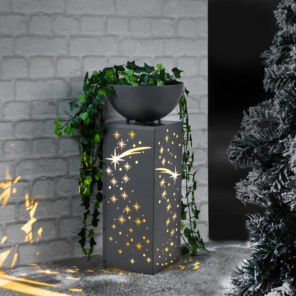 Dekosäule, LED, Sterne, 59cm