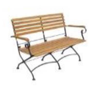 Akazie-Klappbank Mainau mit Armlehnen