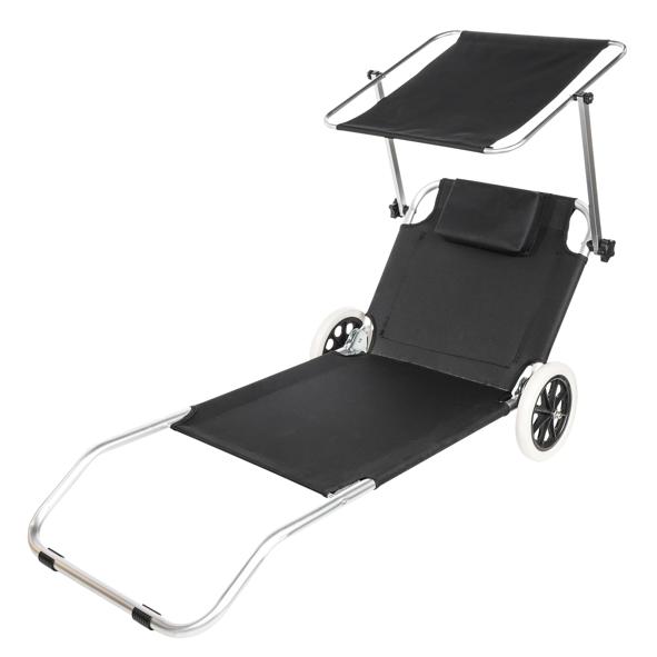 Aluminium Strandliege mit Rädern