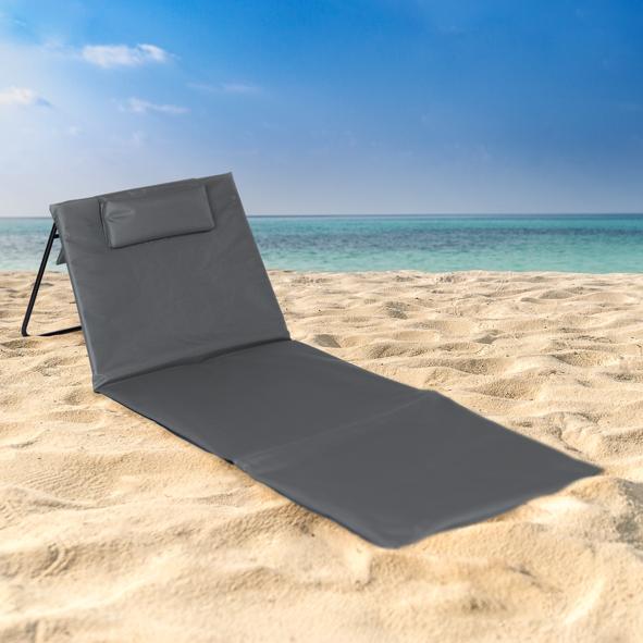 Strandliege, klappbar, hellgrau