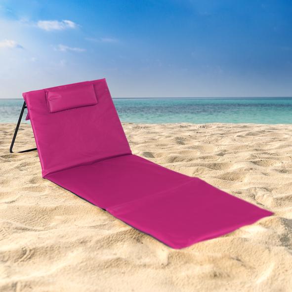 Strandliege, klappbar, pink