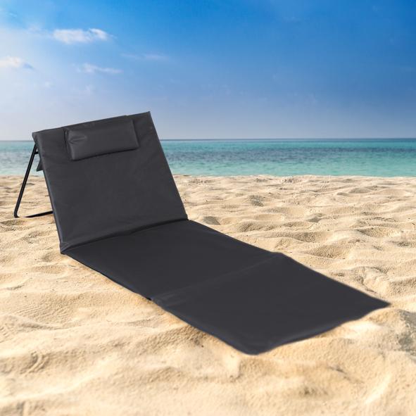 Strandliege, klappbar, dunkelgrau