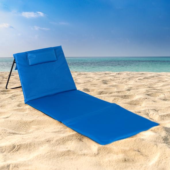 Strandliege, klappbar, blau