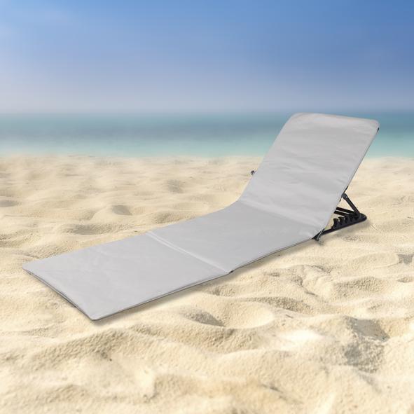 Strandliege, klappbar, grau