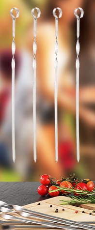 Edelstahl Grillspieße Set 4tlg. - Schaschlikspieße