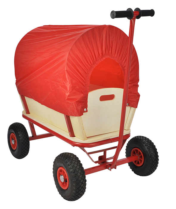 Holz-Transportwagen mit Regendach