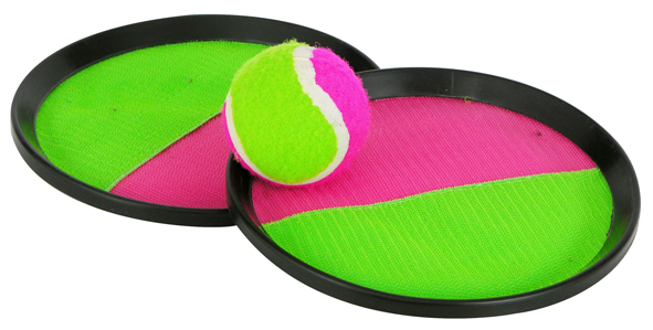 Klett-Wurfspiel aus Plastik in rosa/grün