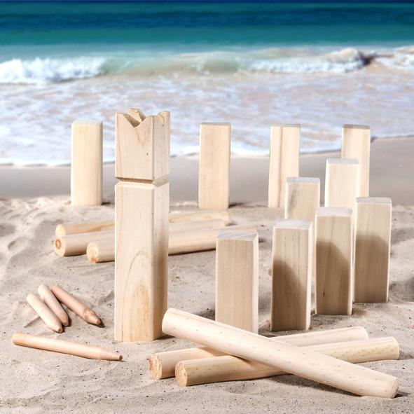 "Strand-Kubb" Geschicklichkeitsspiel