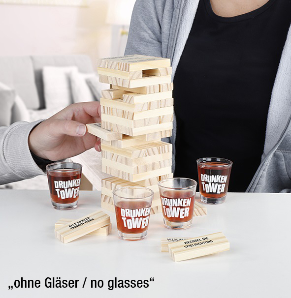 Wackelturm Trinkspiel, ohne Gläser