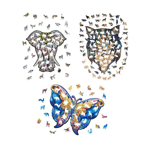 Mischkarton Puzzle aus Holz