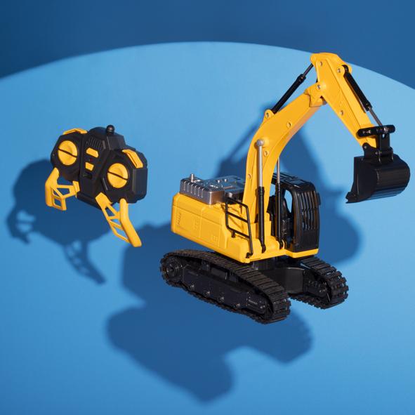 Ferngesteuerter Bagger 1:24 gelb