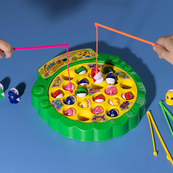 Angelspiel-Set ,21 Fische + 4 Angel