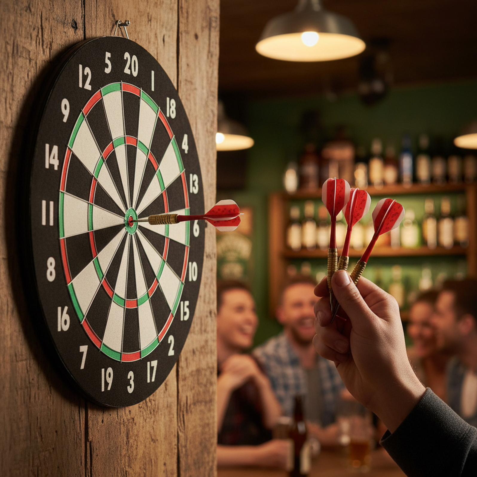 Dartscheibe, inkl. 6 Pfeilen