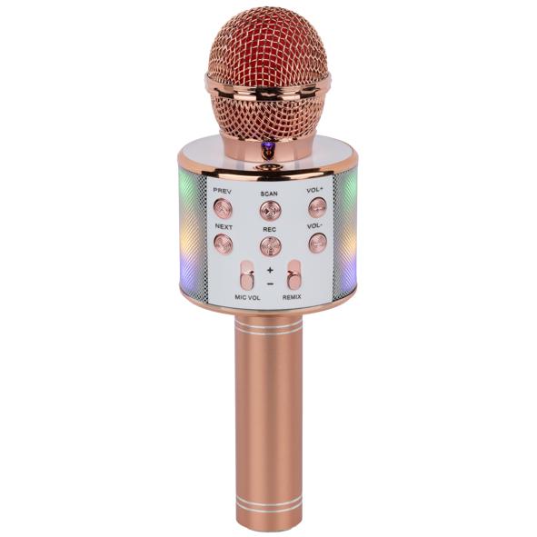 Karaoke Mikrofon mit LED – Maße: ca. 7,6 x 7,6 x 22,5 cm