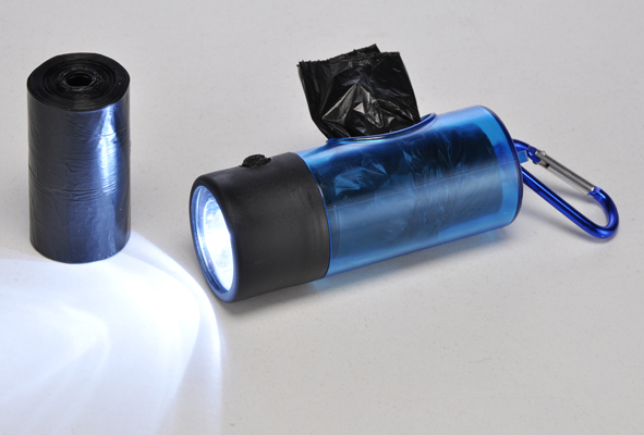 LED Taschenlampe mit Hundekotbeutel-