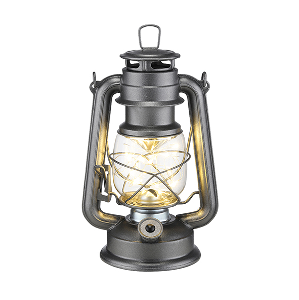 Metall Laterne mit LED Lichterkette