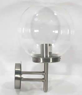 Edelstahl-Wandlampe mit klarem