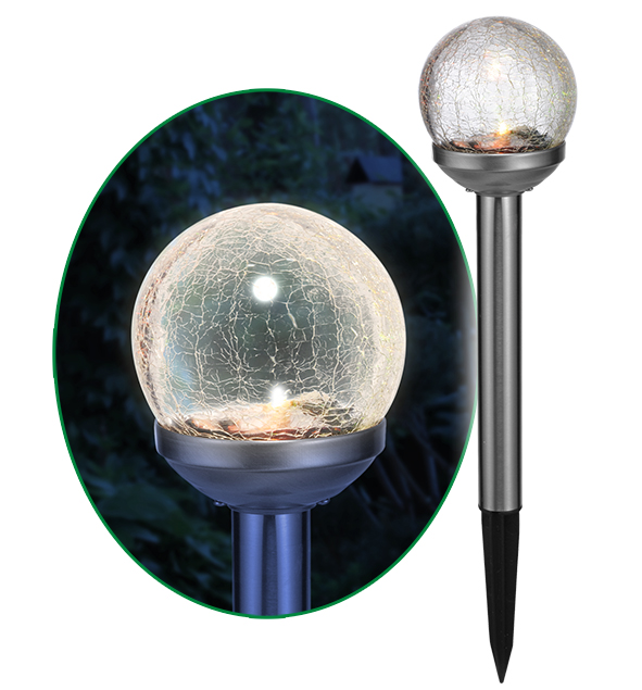 LED Solarlampe mit Glaskugel