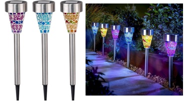 LED Solarlampe mit Mosaikverzierung