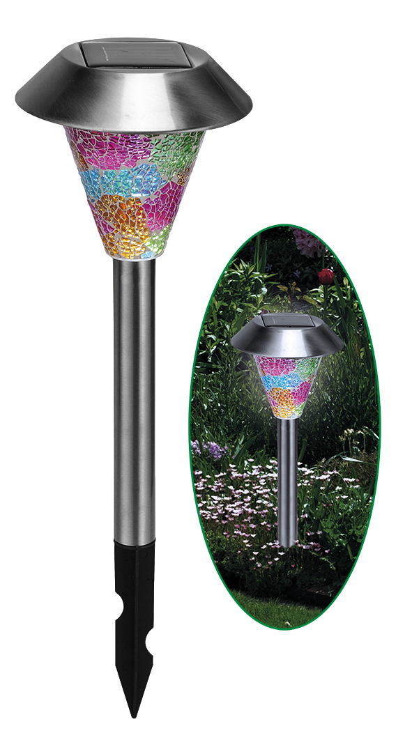Solarlampe in bunter Mosaik-Optik