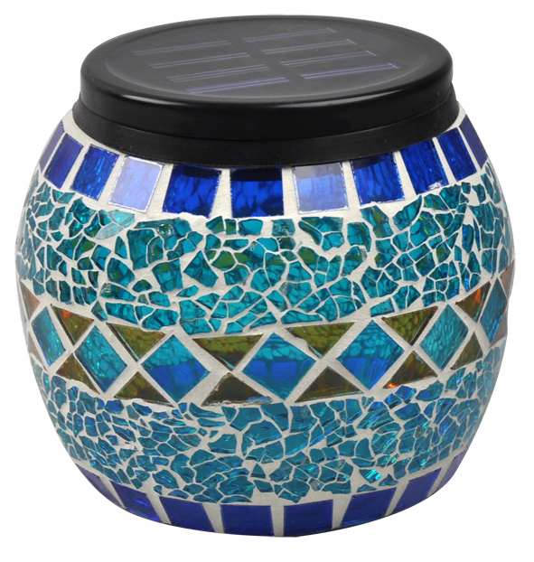 Tisch-Solarlampe in Mosaikoptik