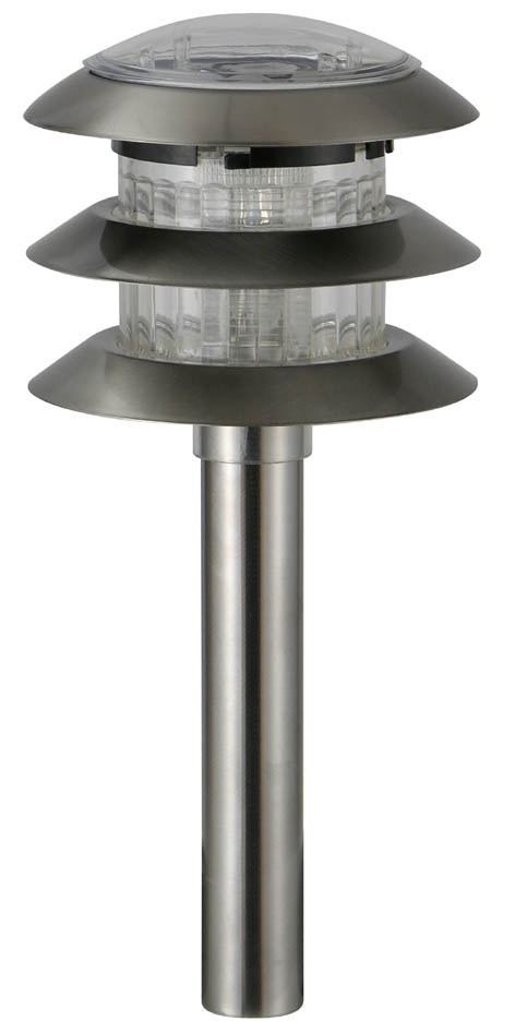 Solarlampe aus Edelstahl mit Erdspieß