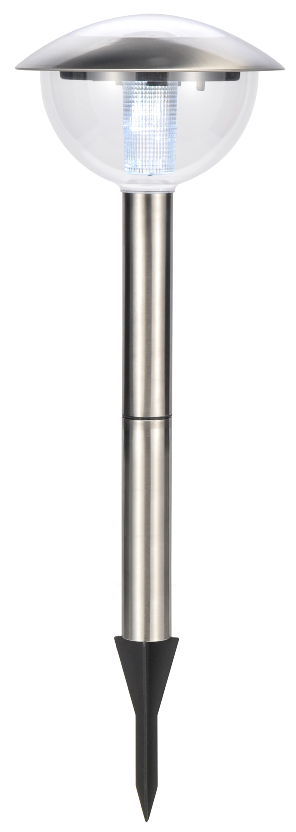 Solarlampe ES Kugelform aus Edelstahl