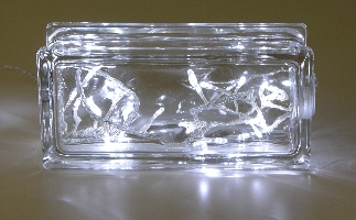 Beleuchteter Dekostein aus Glas mit 32