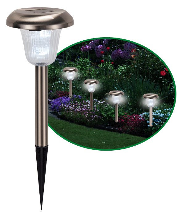 Edelstahl Solarlampen, 4er Set