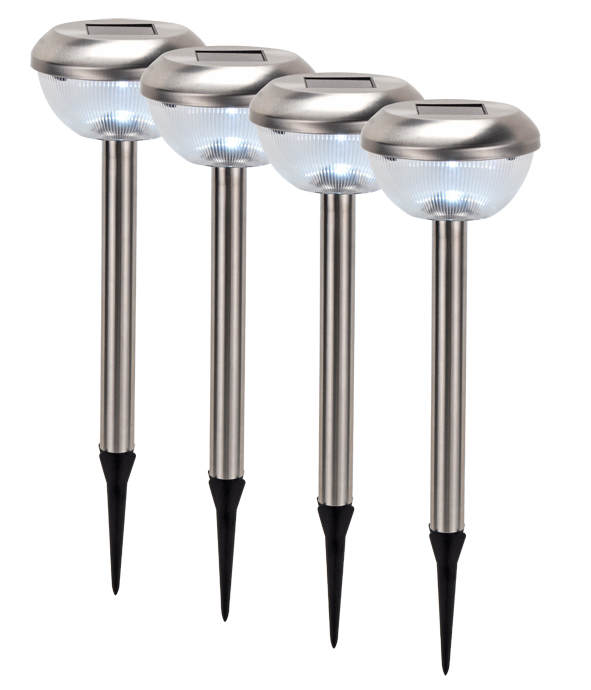 Edelstahl Solarlampen, 4er Set