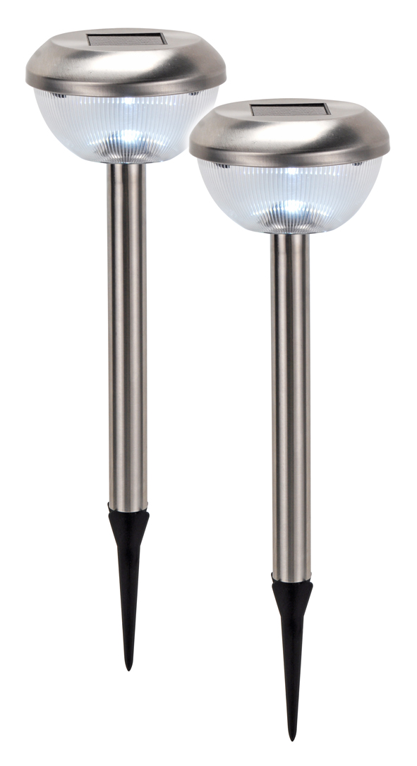 Edelstahl Solarlampen, 2er Set