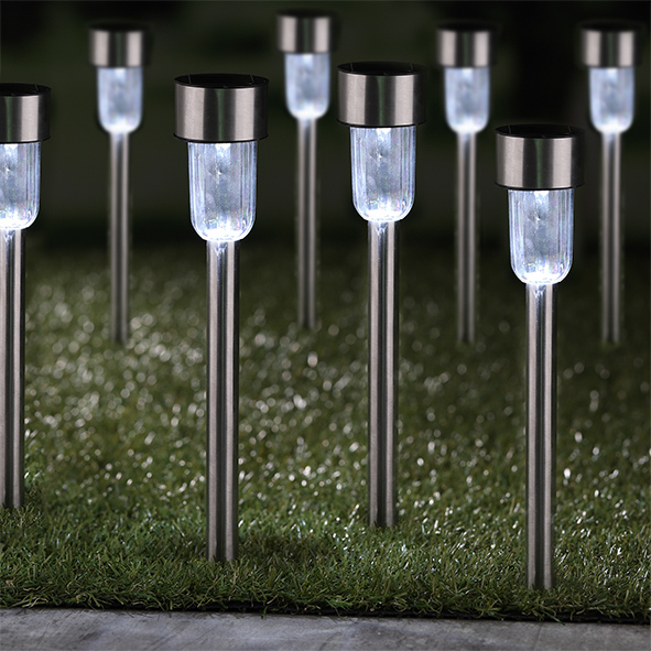 Solarlampe mit Erdspieß, im 8er Set
