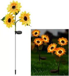 Gartenstecker Sonnenblume mit Solarlicht
