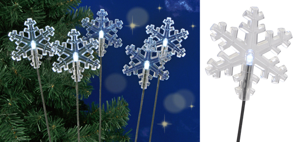 Solar-Gartenleuchtstäbe "Schneeflocke"