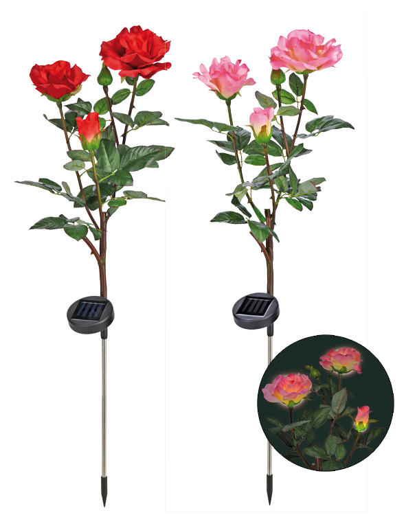 LED Solar-Gartenstecker Rose